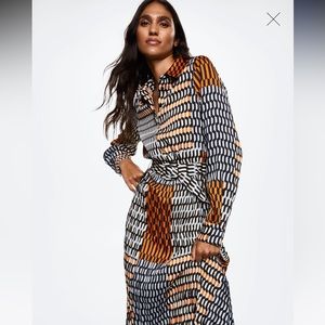 NWT Mango Geometric Print Midi Dress Size 2
